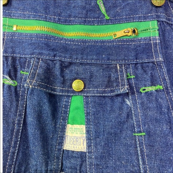 Liberty Dark Denim Bib Overalls Size 40 X 30 - Picture 3 of 8